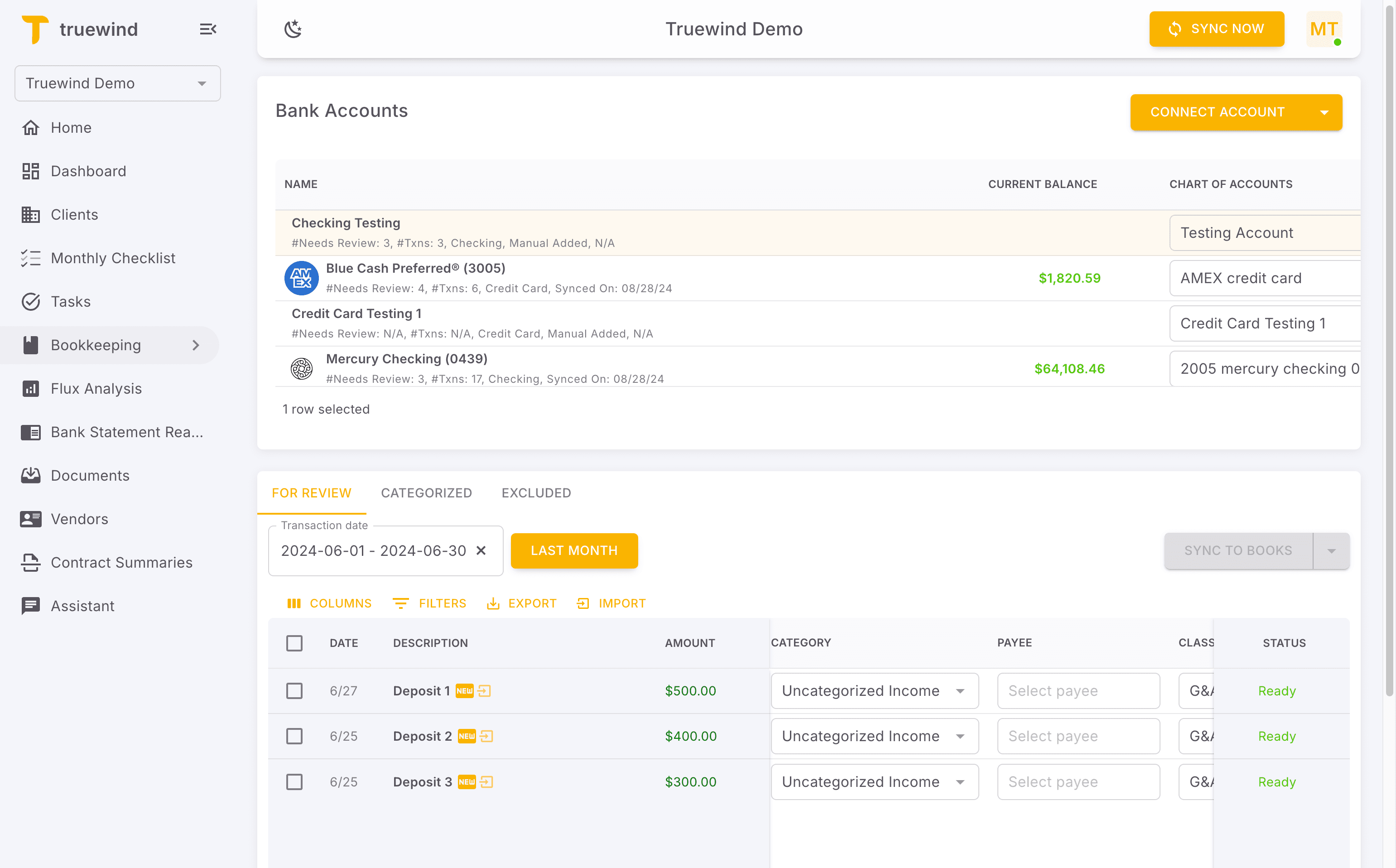 Screenshot showing Click Bookkeeping