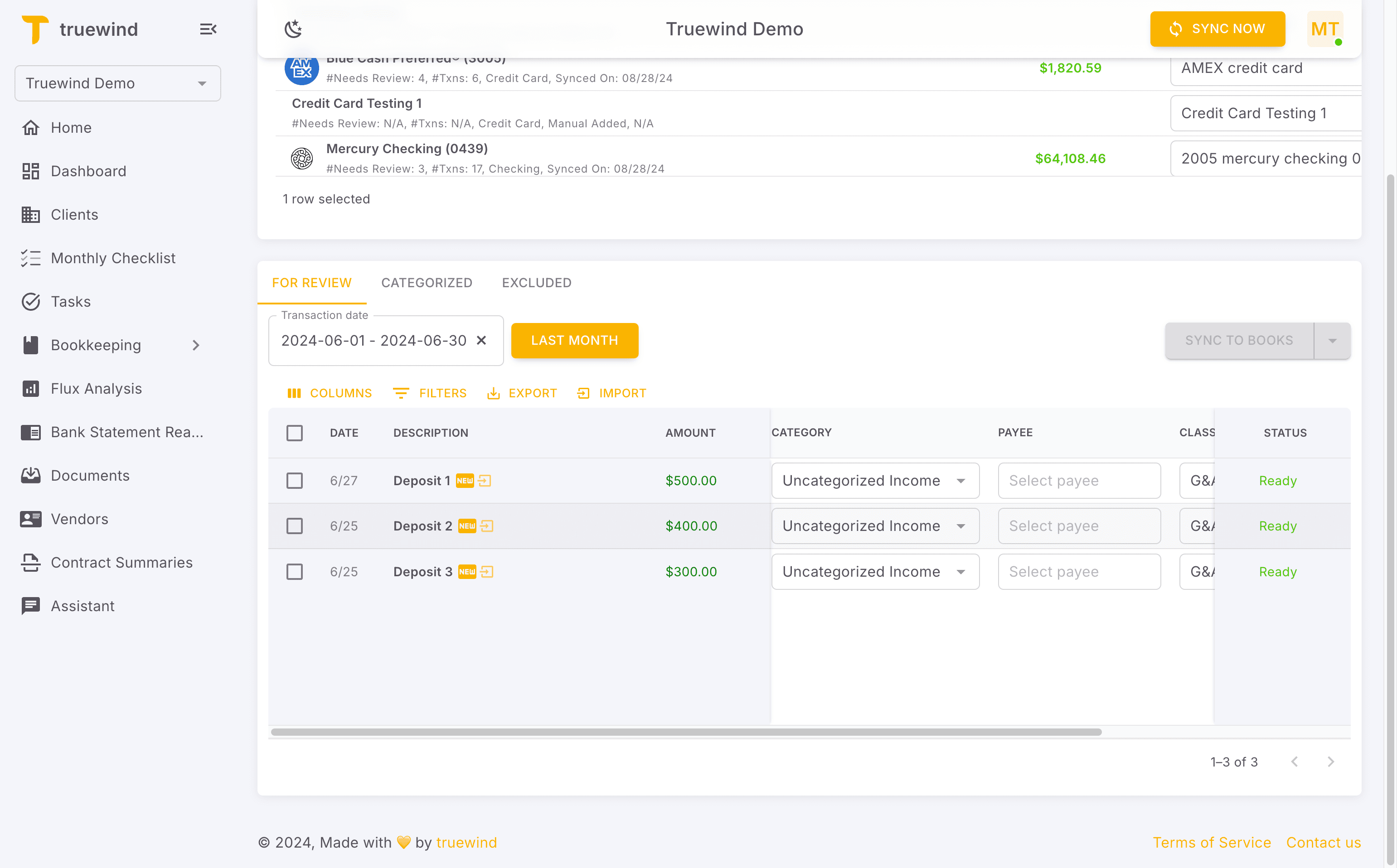 Screenshot showing Click Transaction date…