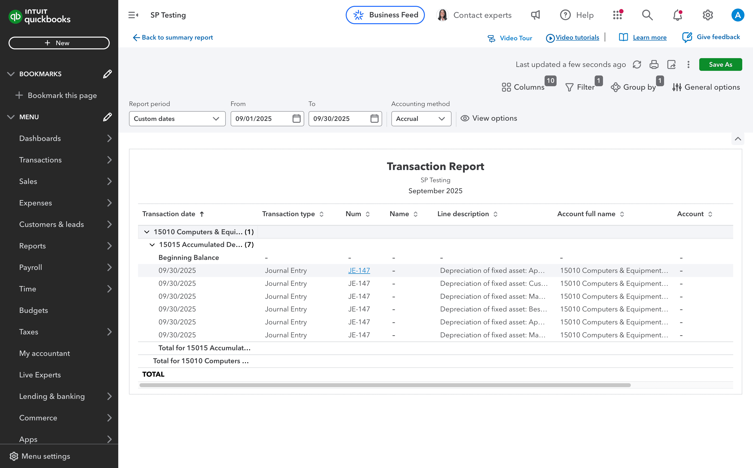 Screenshot showing Select JE-147