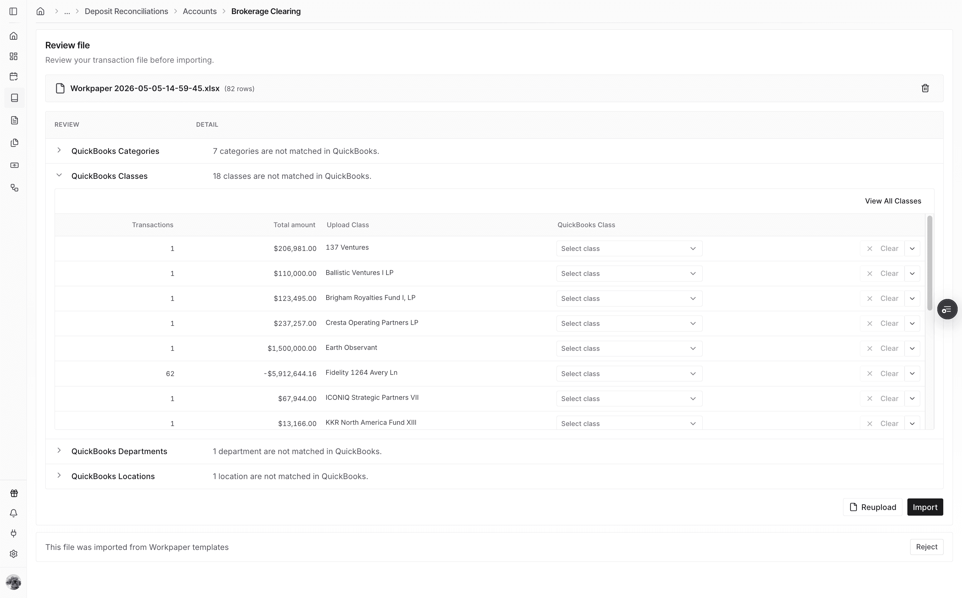 Screenshot showing Import after mapping review