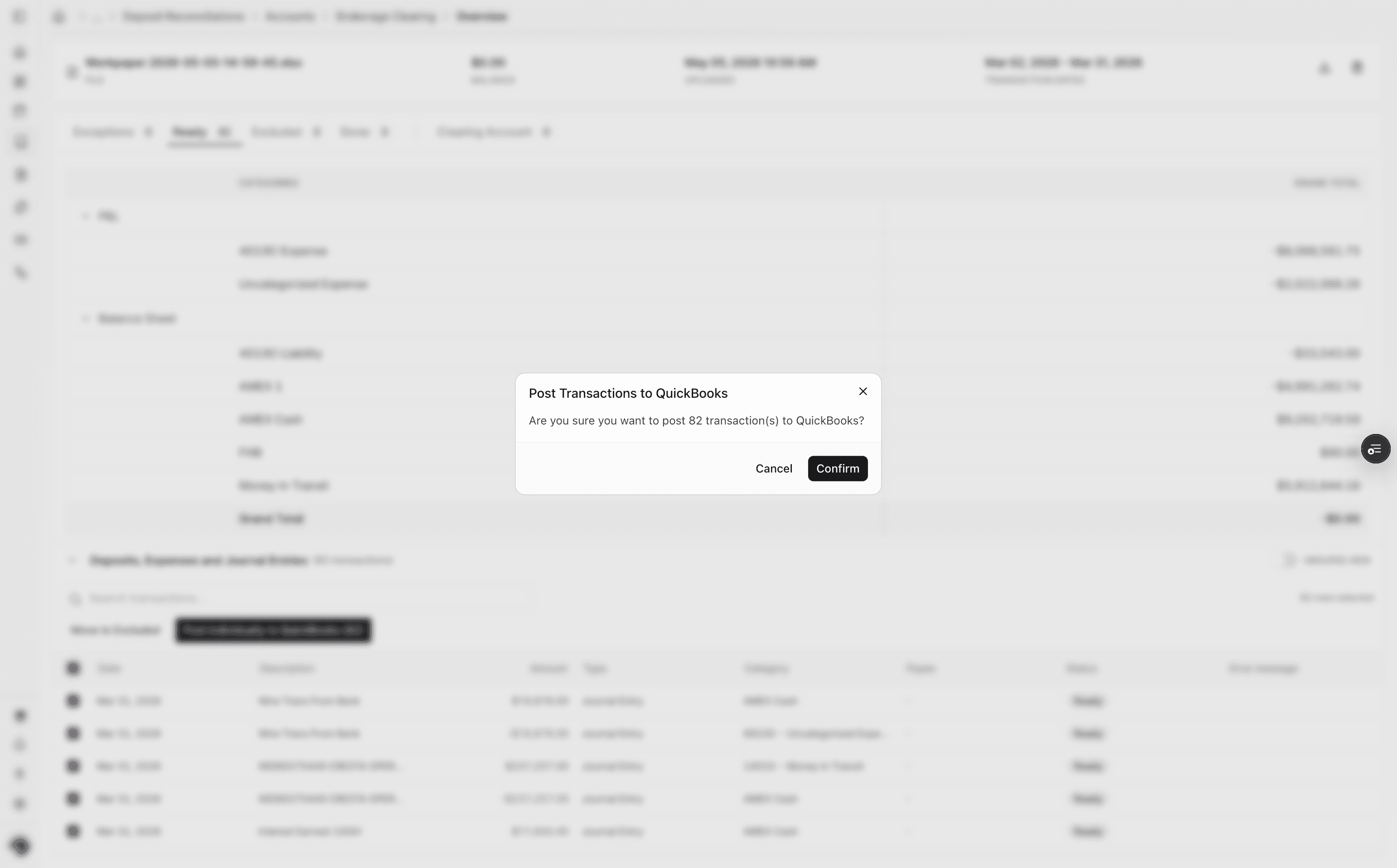 Screenshot showing the posting confirmation dialog