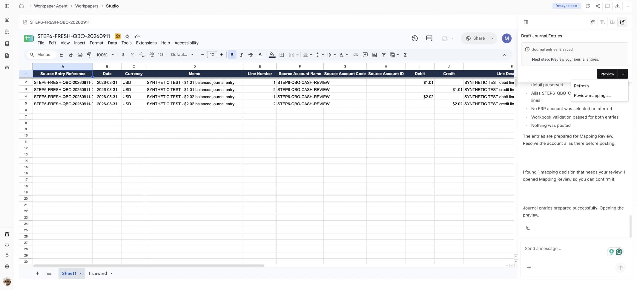 QuickBooks Online workflow: Review account, payee, and dimension mappings