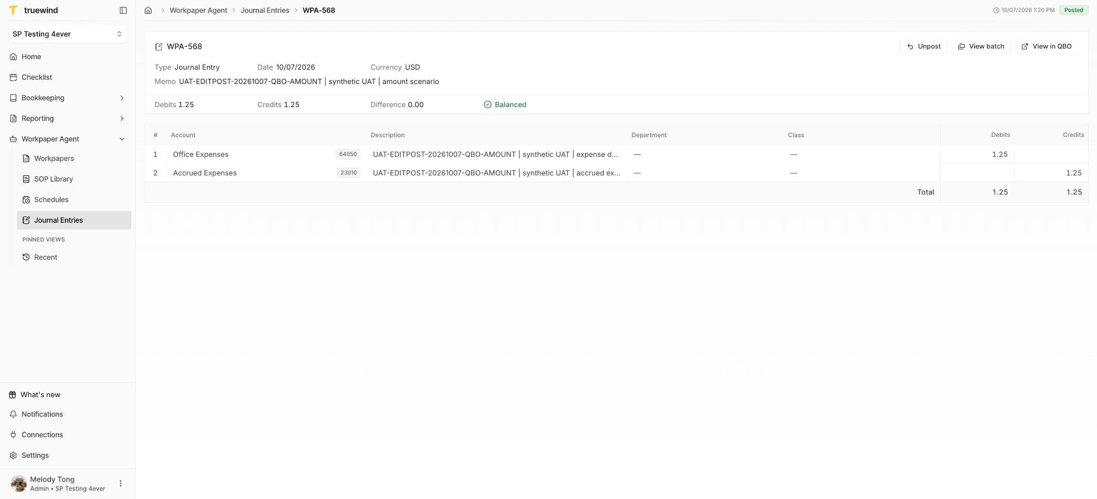 QuickBooks Online workflow: Correct a posted entry
