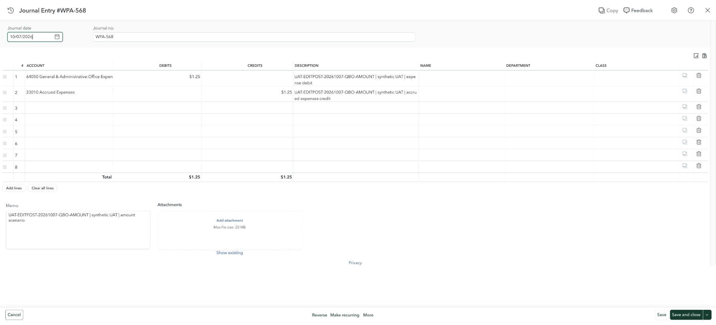 QuickBooks Online workflow: Find the JE in QuickBooks Online