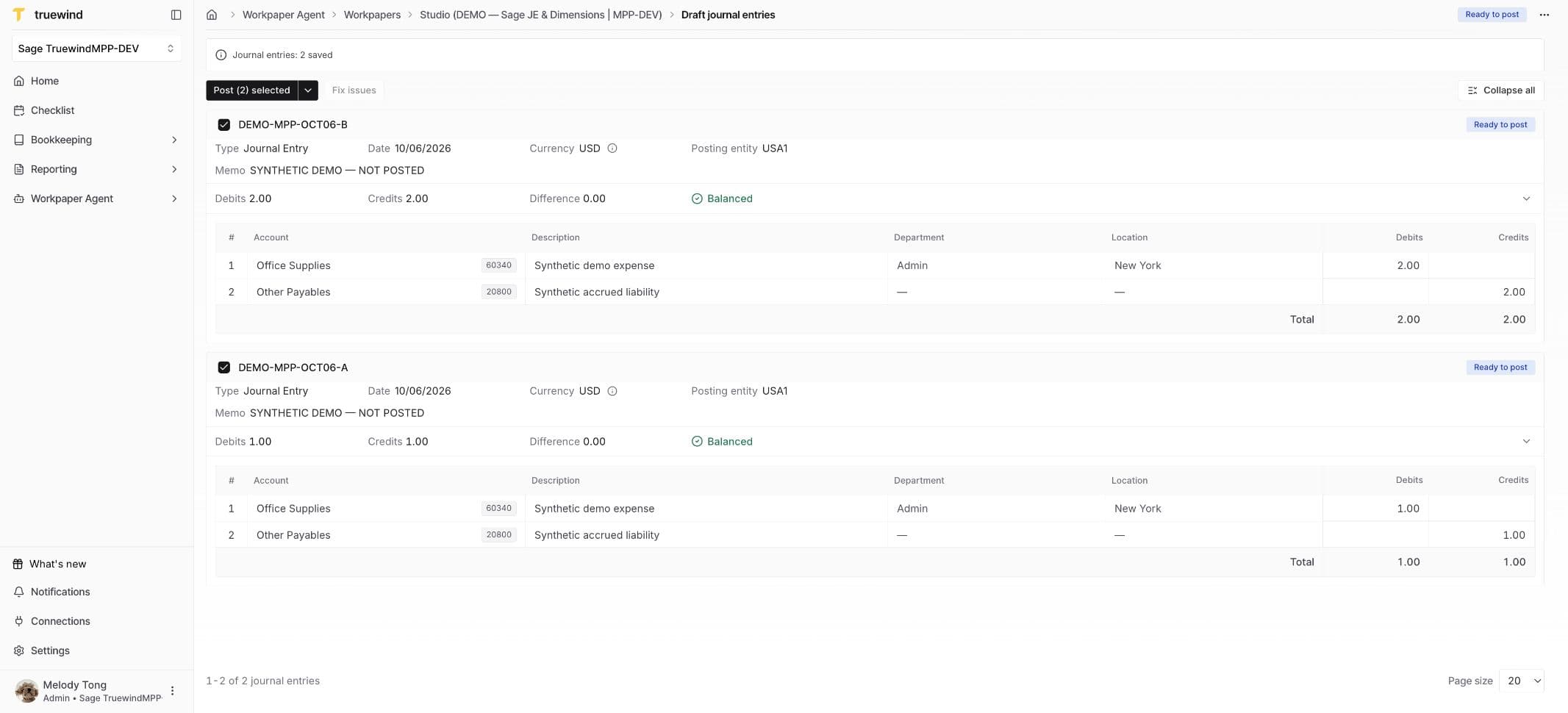 Sage Intacct workflow: Check the Preview