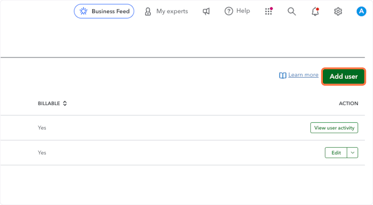 Screenshot showing Click Add user