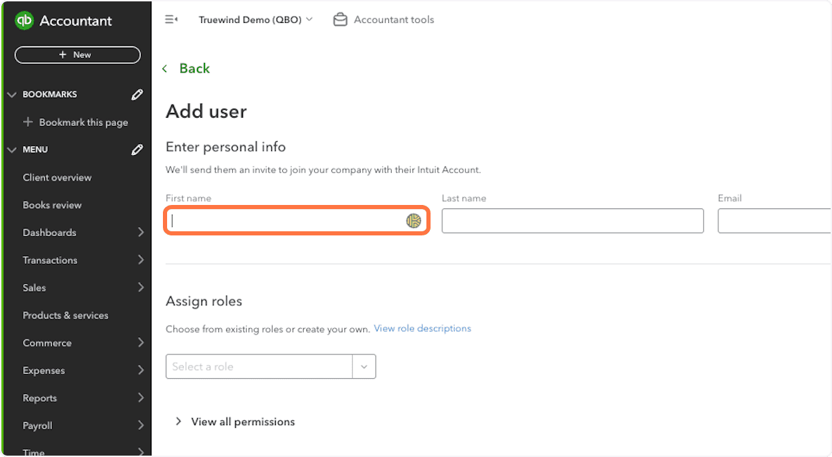 Screenshot showing In firm level, company admin or all standard is required for Truewind connection