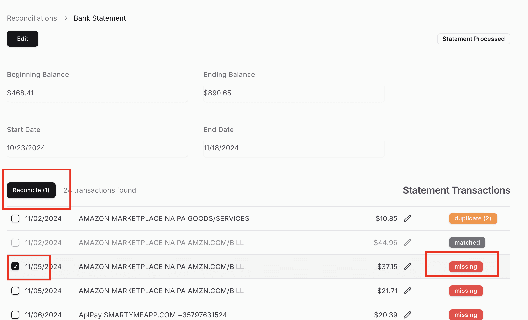 Screenshot showing Duplicated - there are two same txns in GL