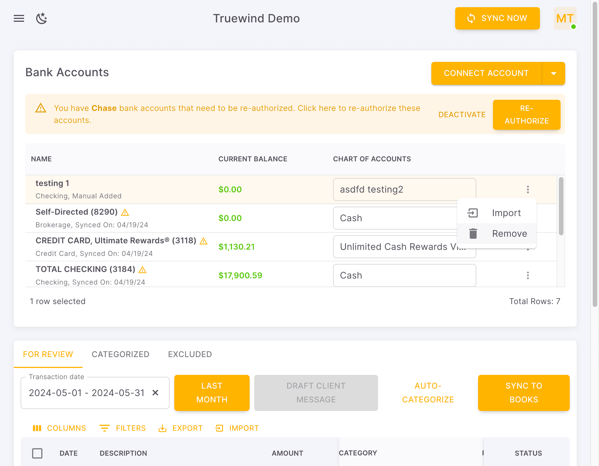 Screenshot showing Click Remove