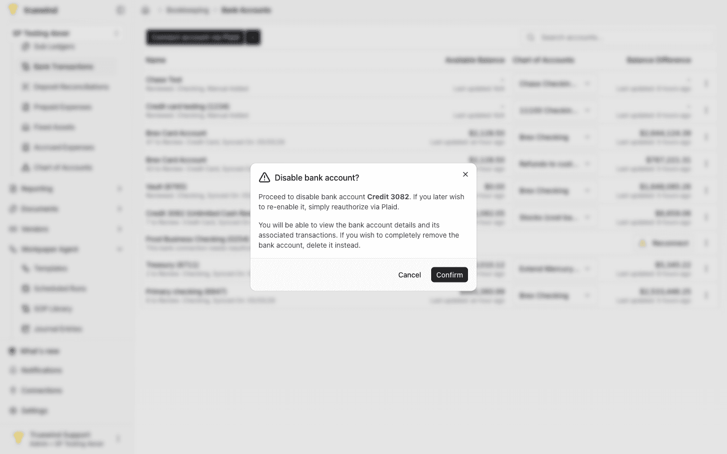 Screenshot showing review the confirmation dialog, and if you are sure you want to proceed, click on Confirm