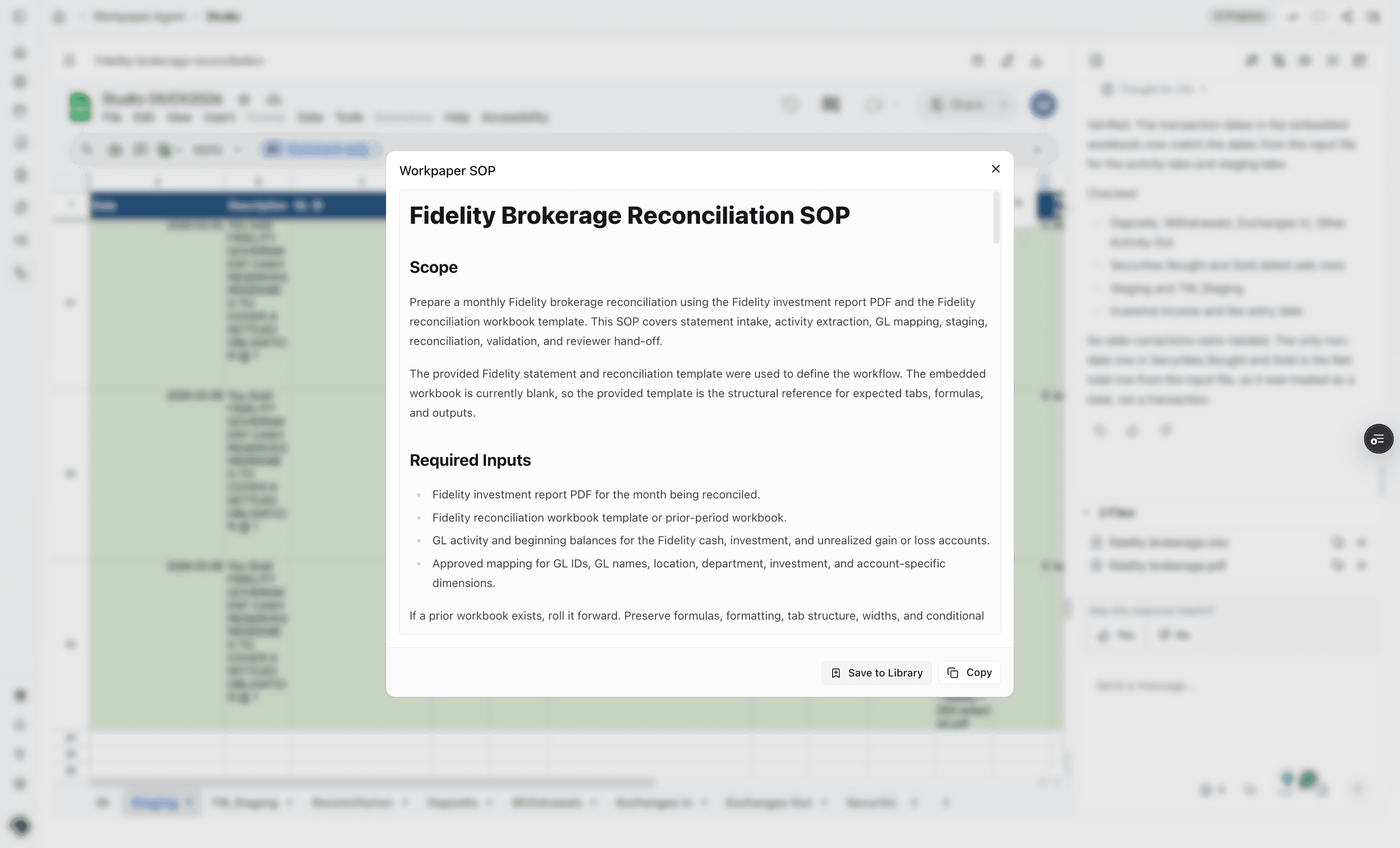 Screenshot showing the Save to Library action.