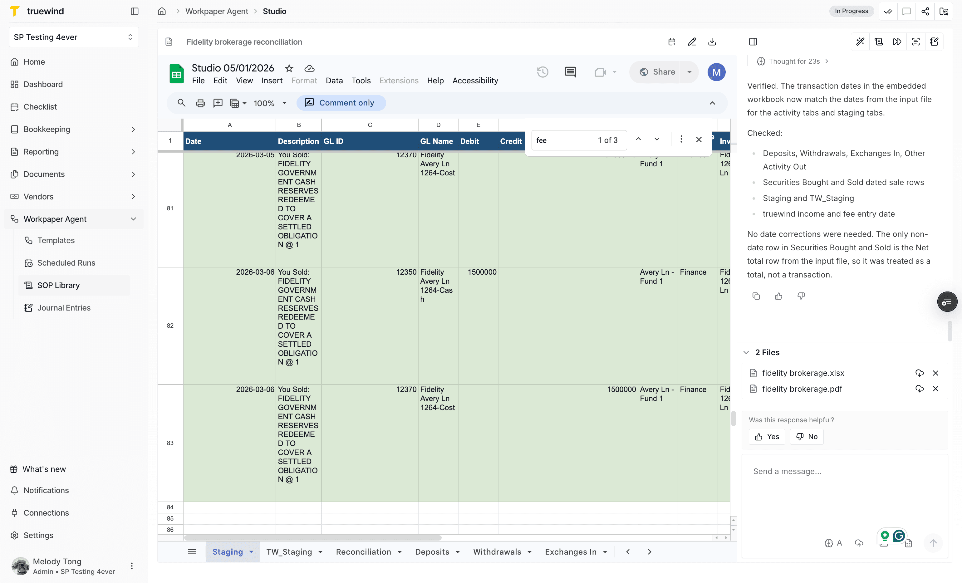 Screenshot showing the SOP Library navigation item.