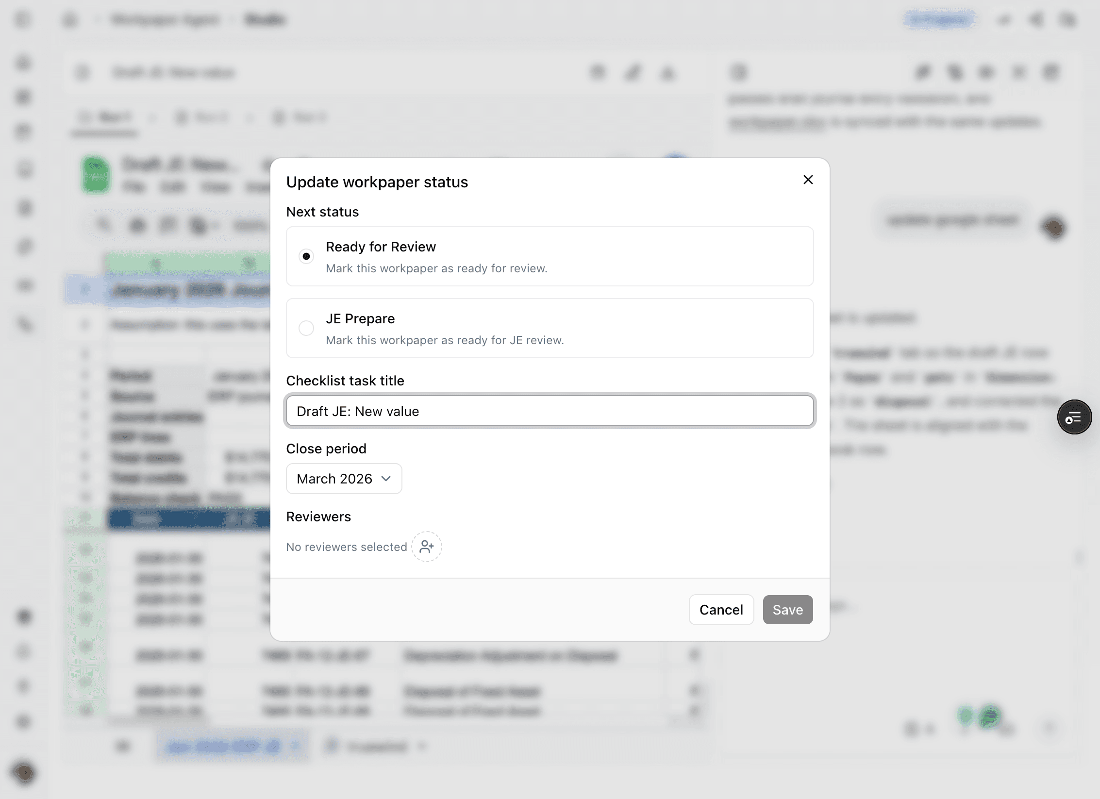 Screenshot showing the checklist task title field