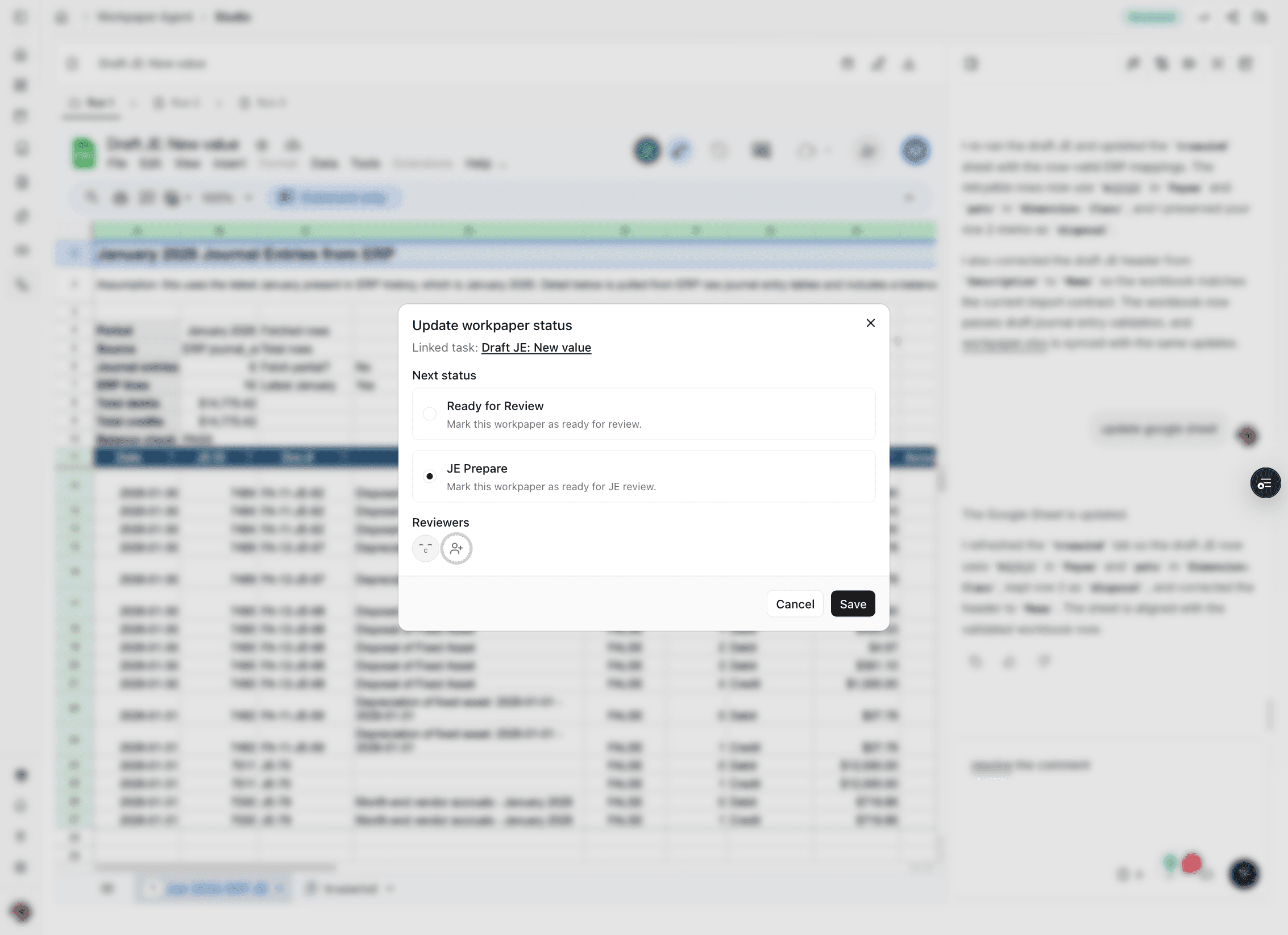 Screenshot showing Save in the approval request flow