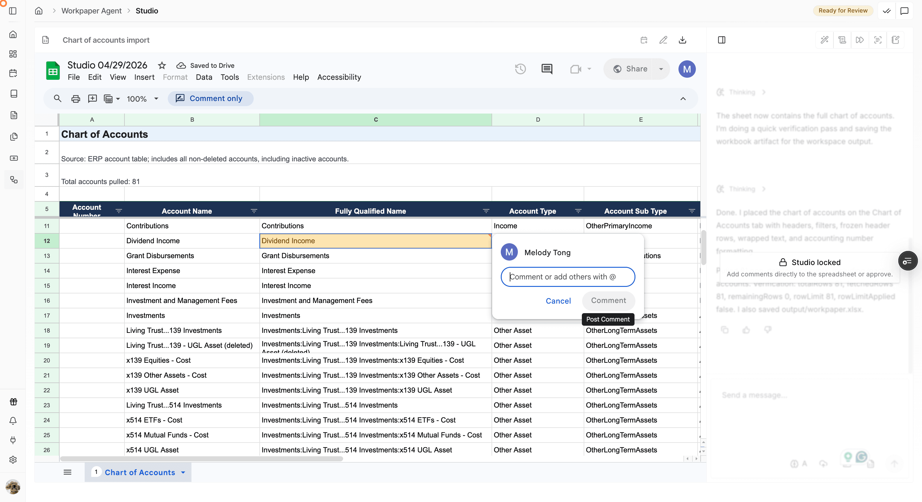 Screenshot showing the comment submit action.