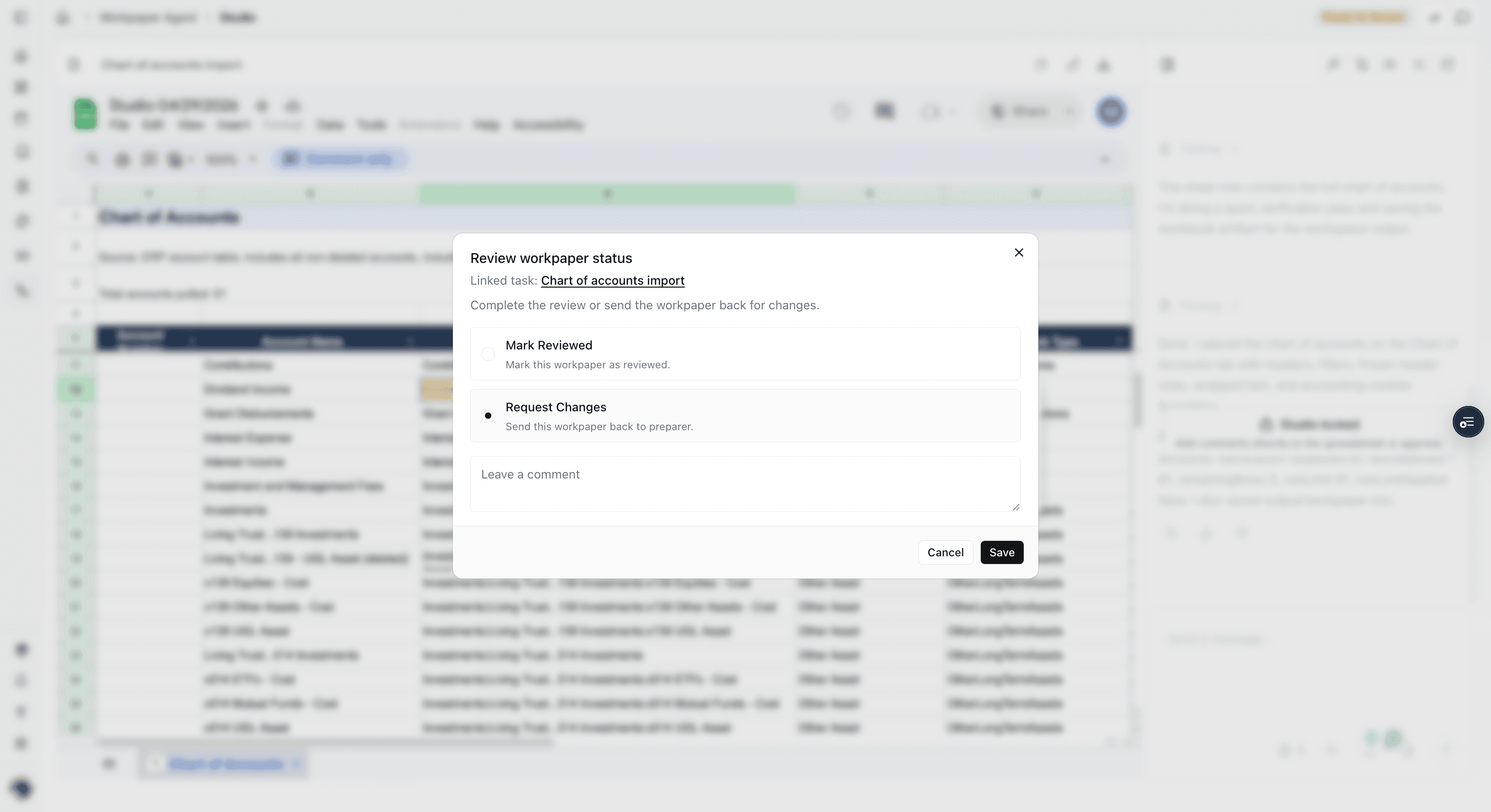 Screenshot showing Mark Reviewed and Request Changes options.
