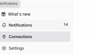 Screenshot showing the Connections icon in the Truewind sidebar