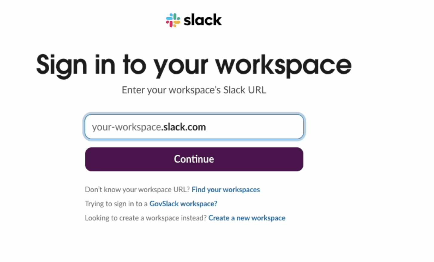 Screenshot showing the Slack workspace search field