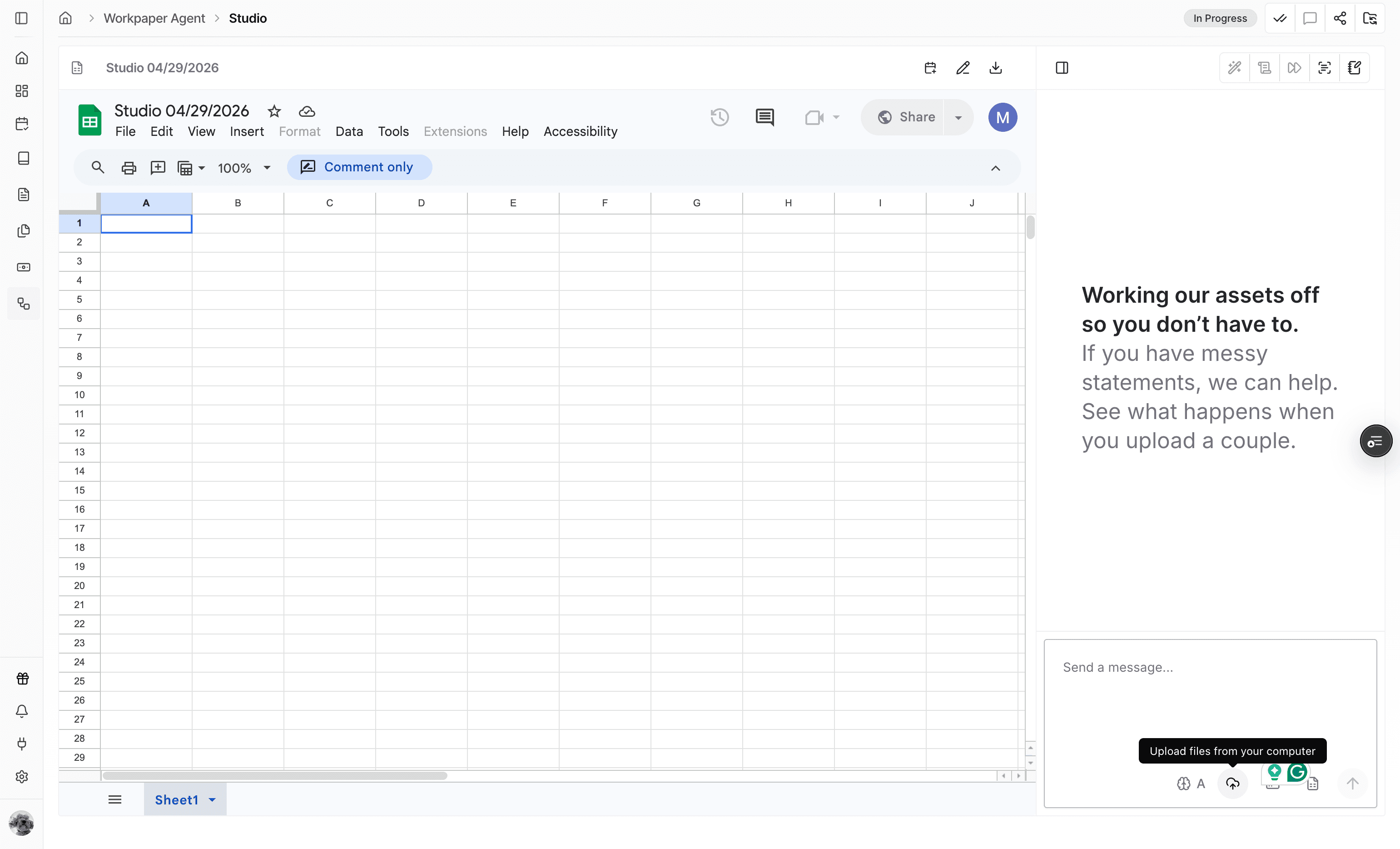 Screenshot showing the input file upload control.