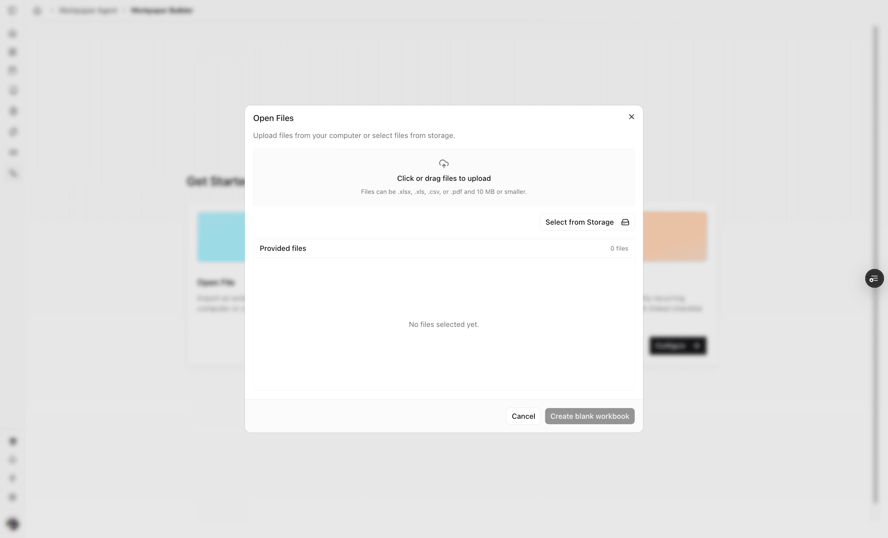 Screenshot showing the file upload target.
