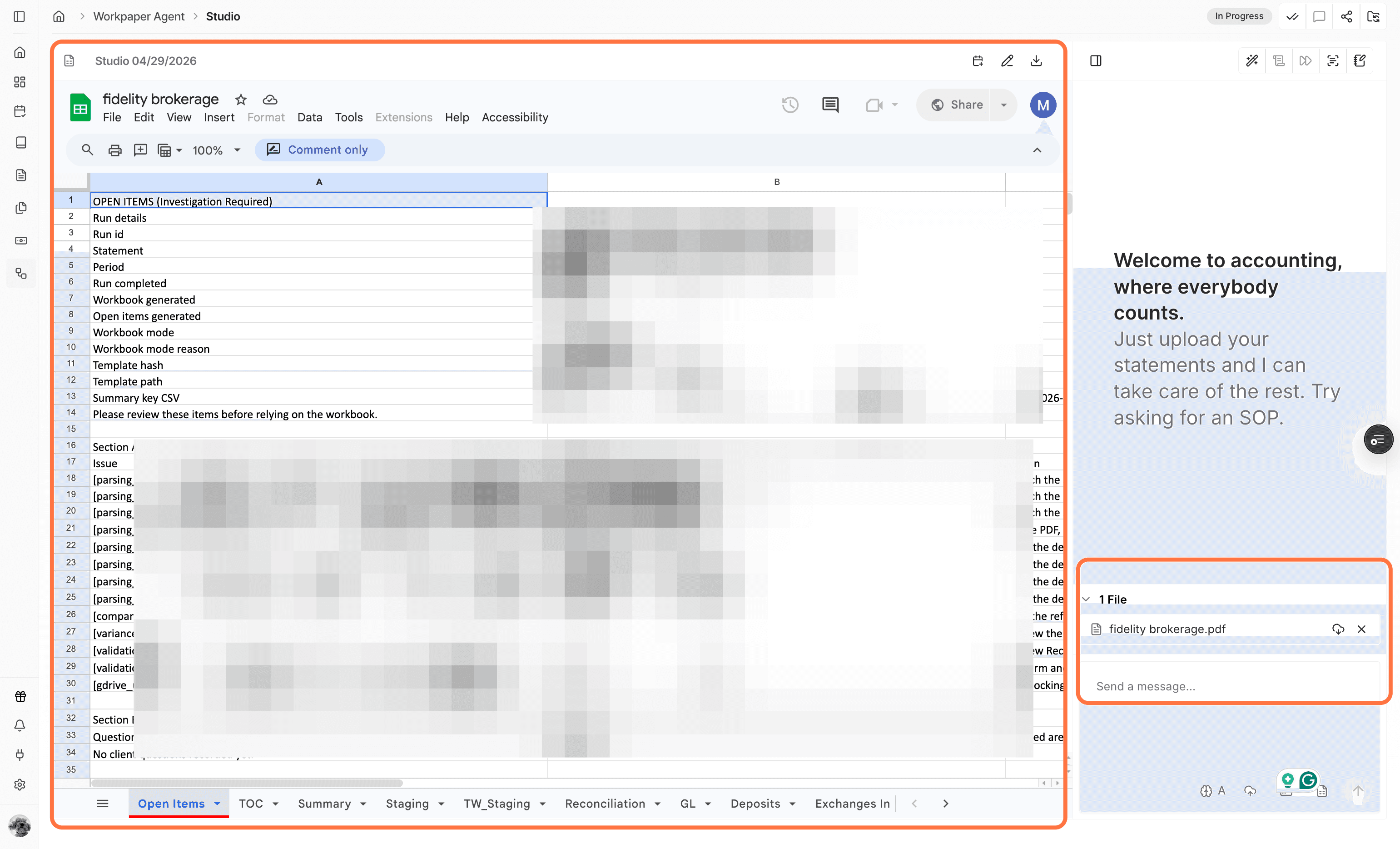 Screenshot showing the uploaded workbook in Studio.