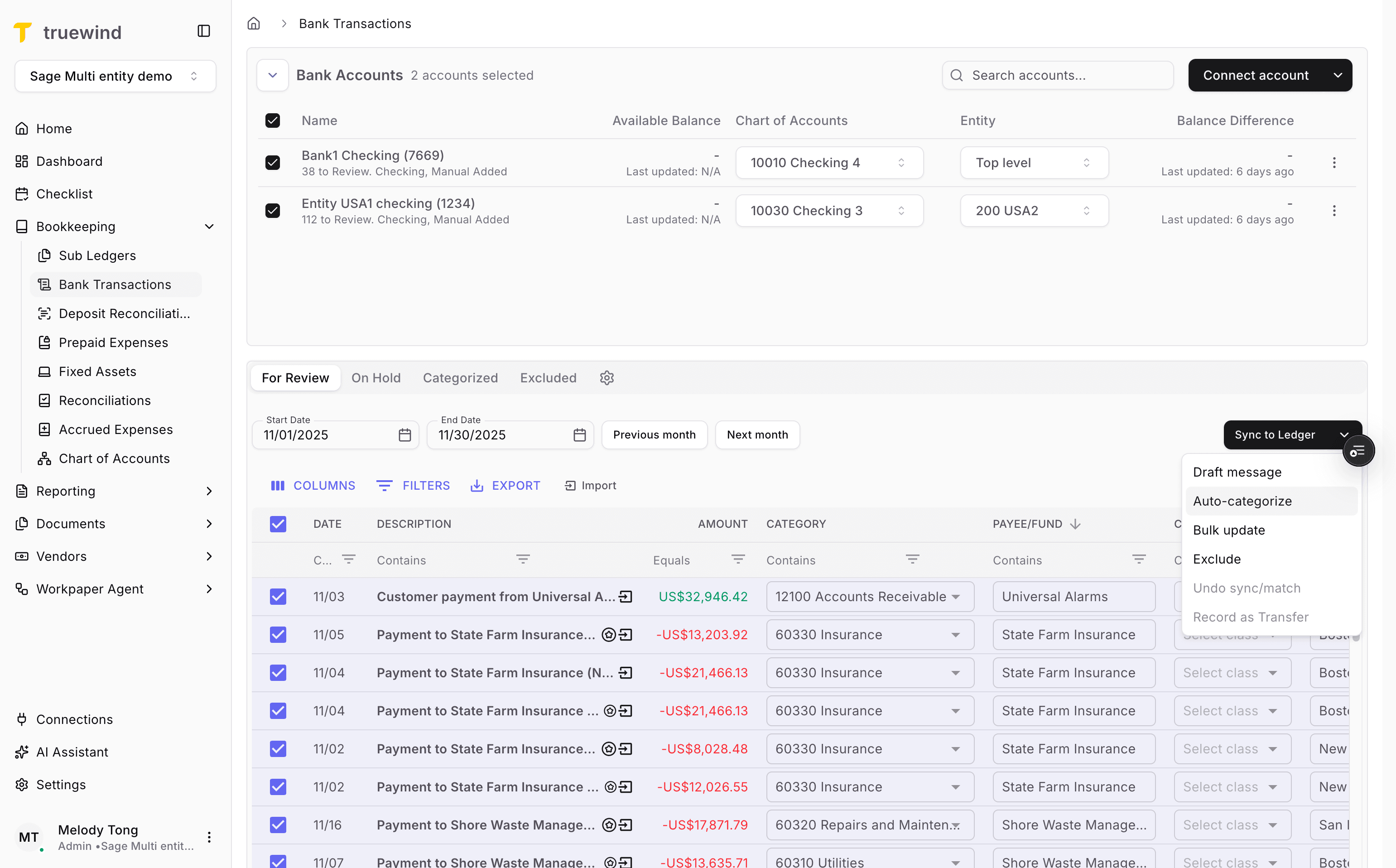 Screenshot showing Click Auto-categorize