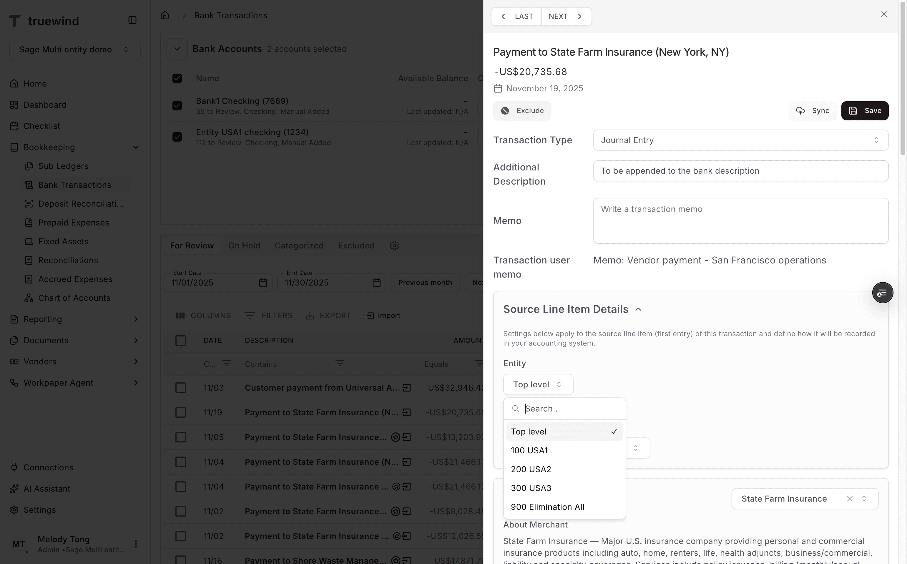 Screenshot showing Change the entity and/or location