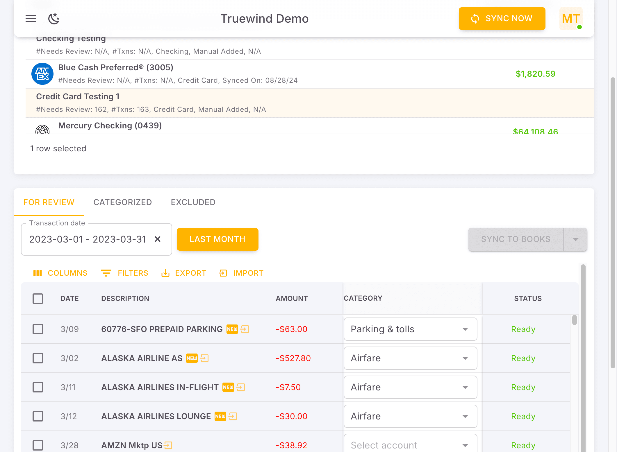 Screenshot showing Click For Review