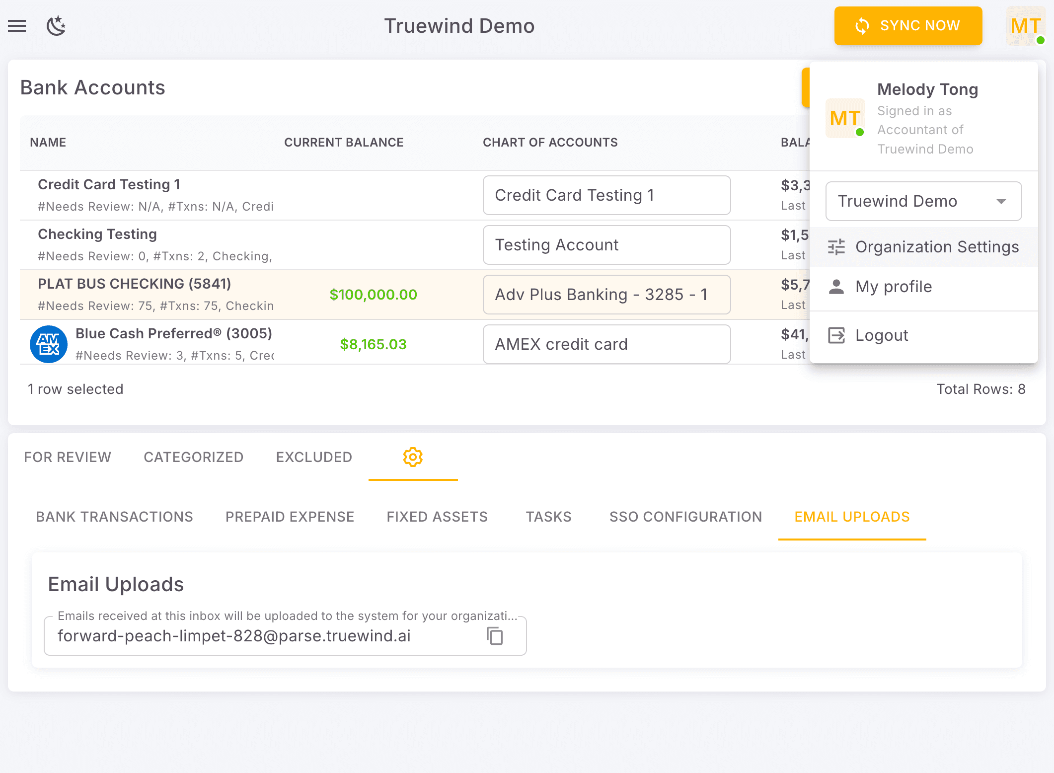 Screenshot showing Click Organization Settings