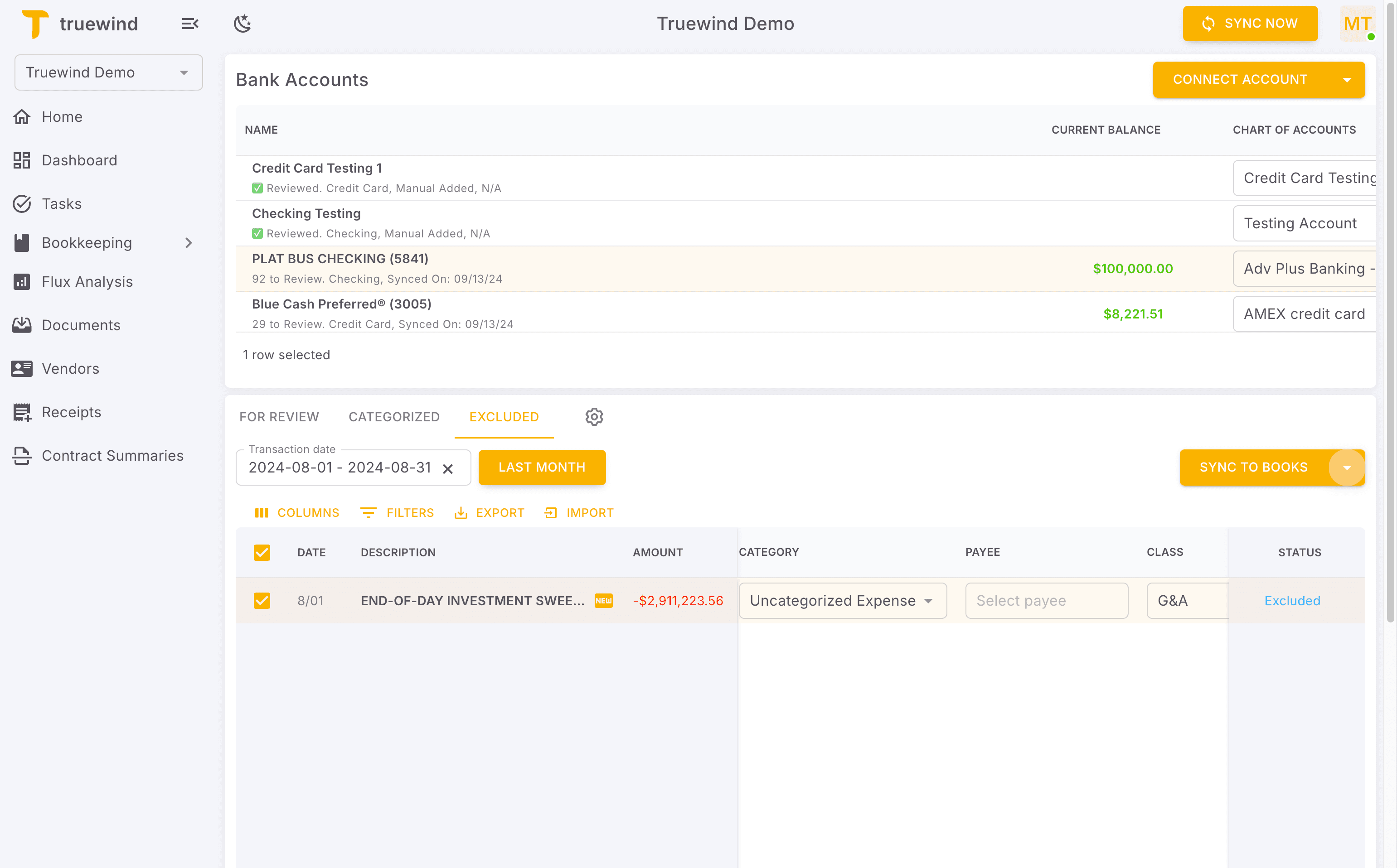 Screenshot showing Click EXCLUDED