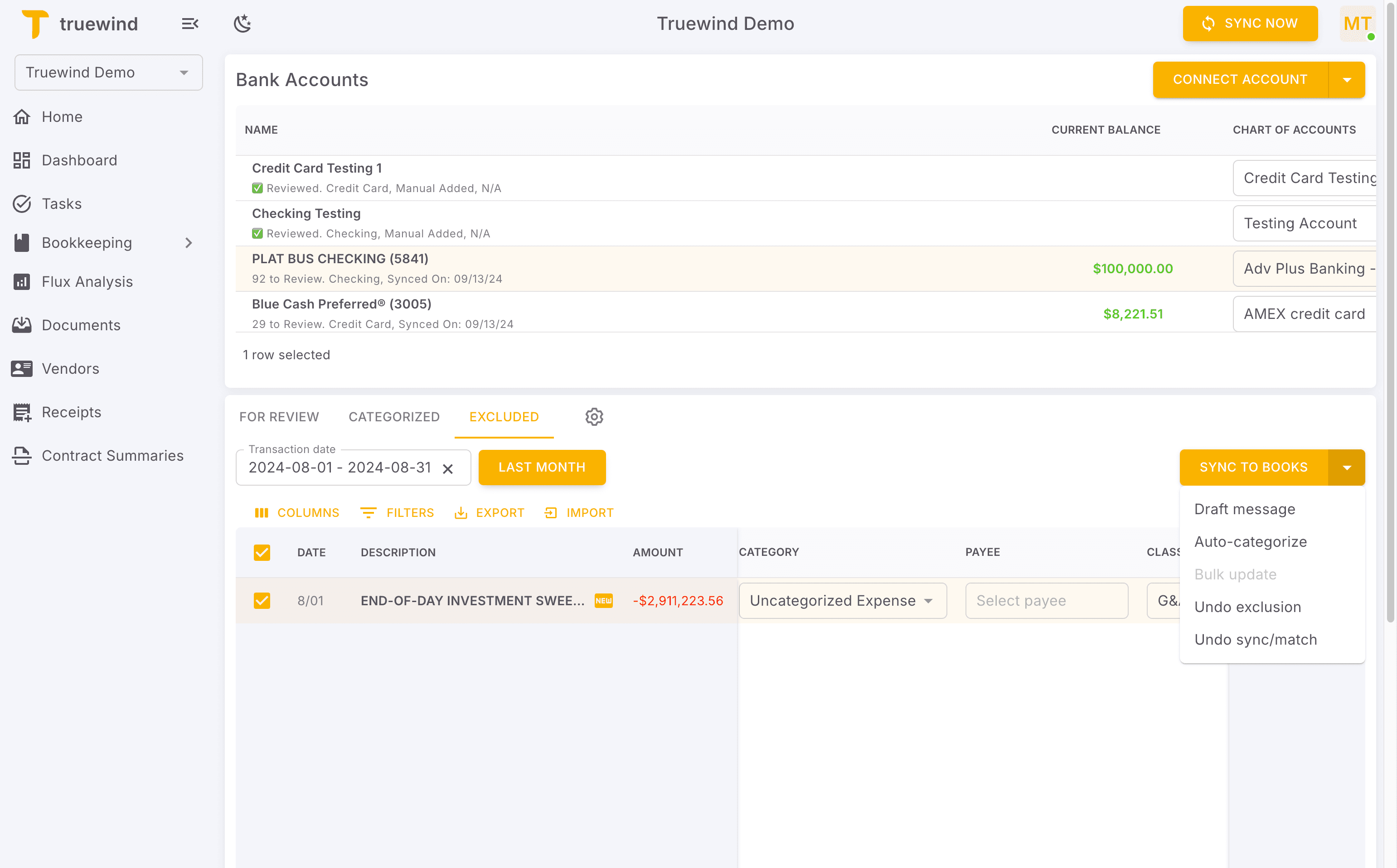 Screenshot showing Click dropdown trigger