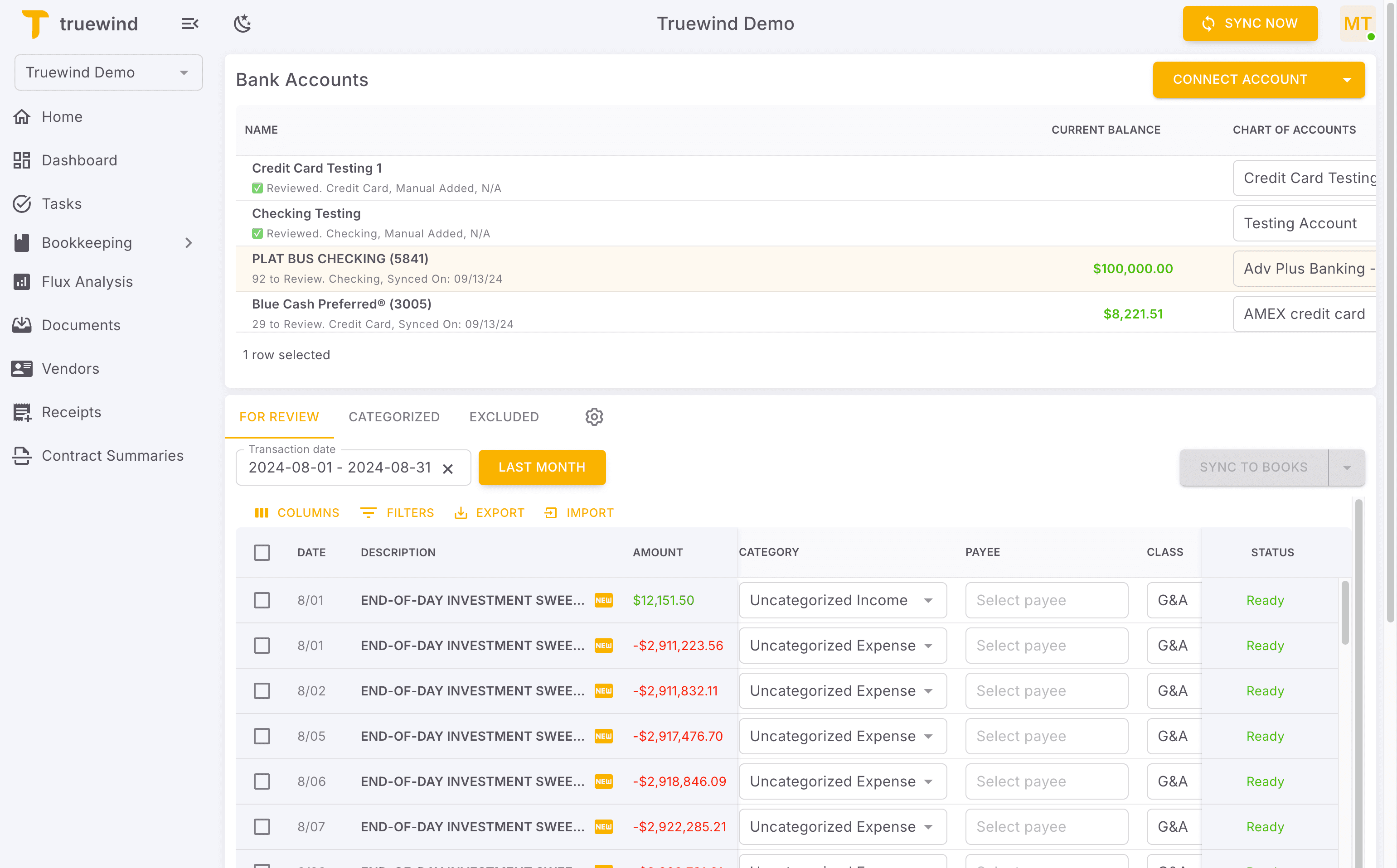 Screenshot showing Click Transaction date…