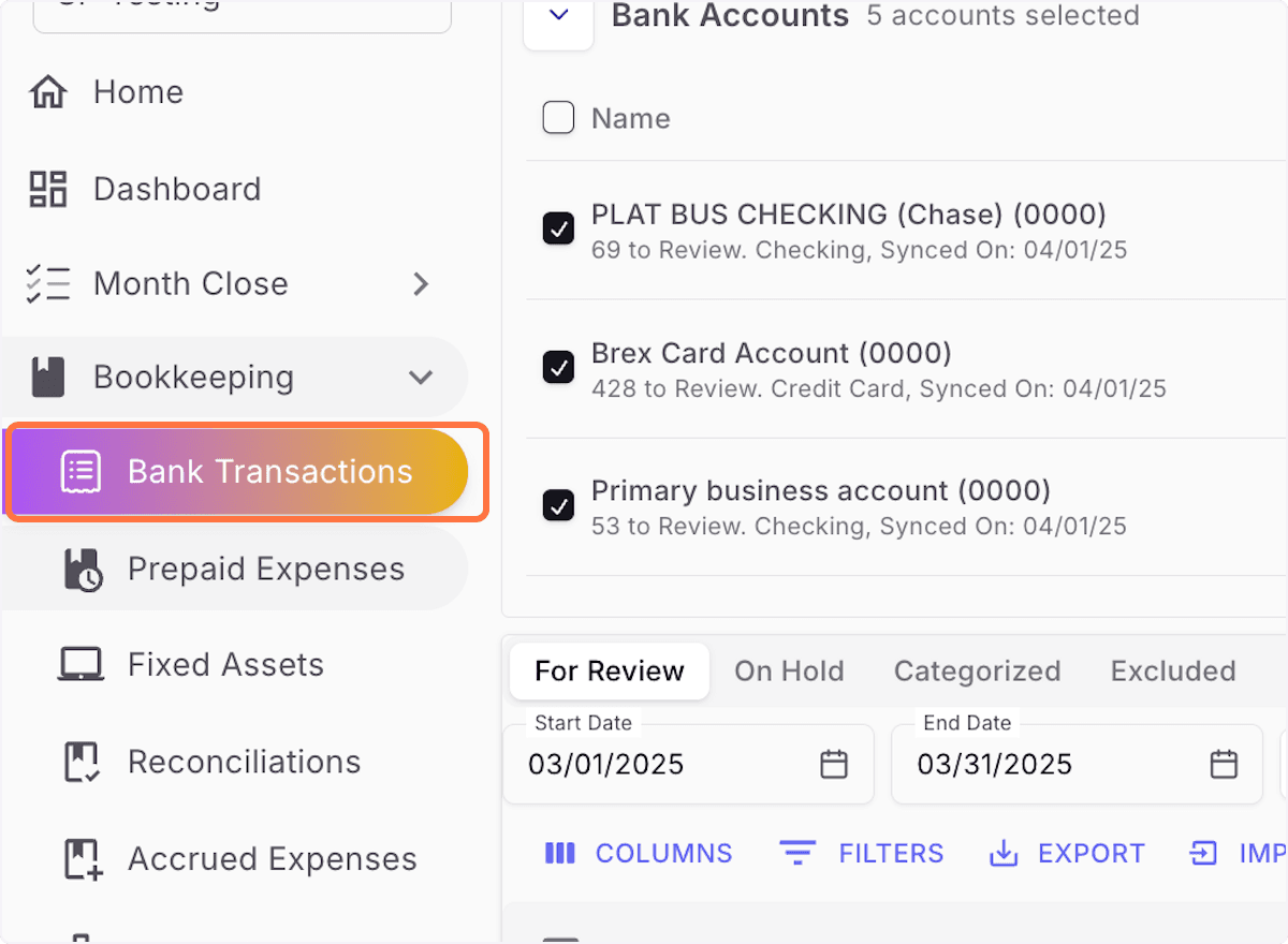Screenshot showing Click Bank Transactions