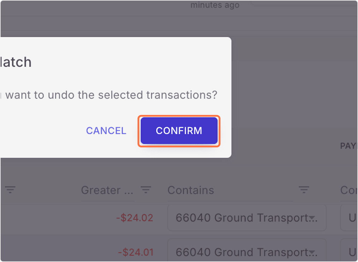 Screenshot showing Click CONFIRM