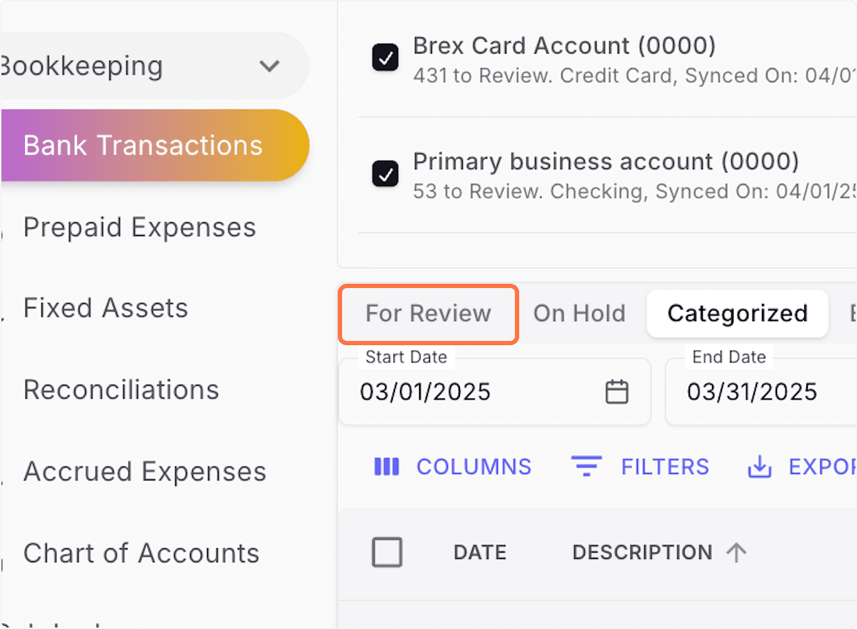 Screenshot showing Once you Undo Sync/Match , the transaction will move from the “Categorized” tab to “For Review.” The synced or matched transaction will also be deleted in QuickBooks