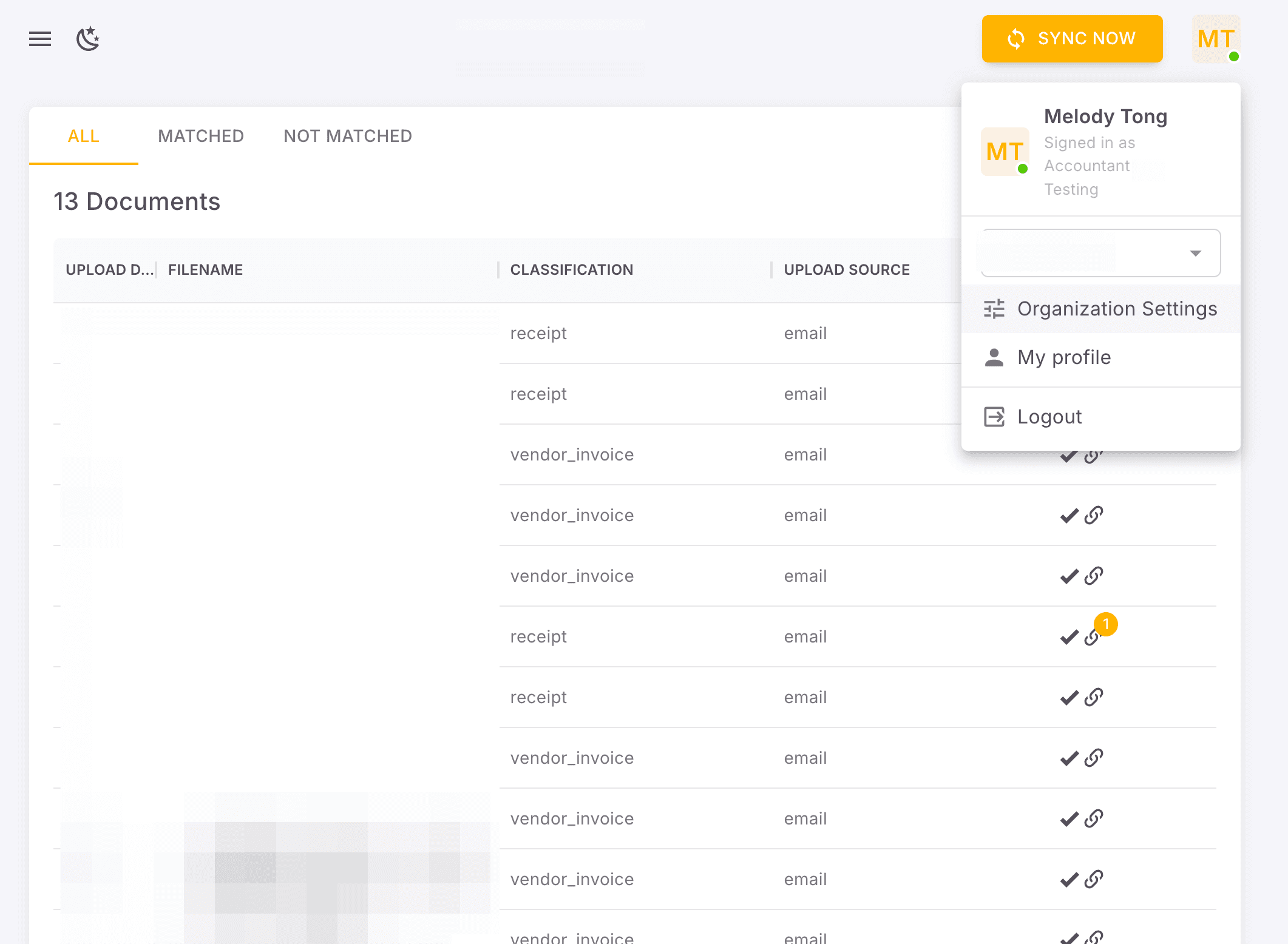 Screenshot showing Click Organization Settings