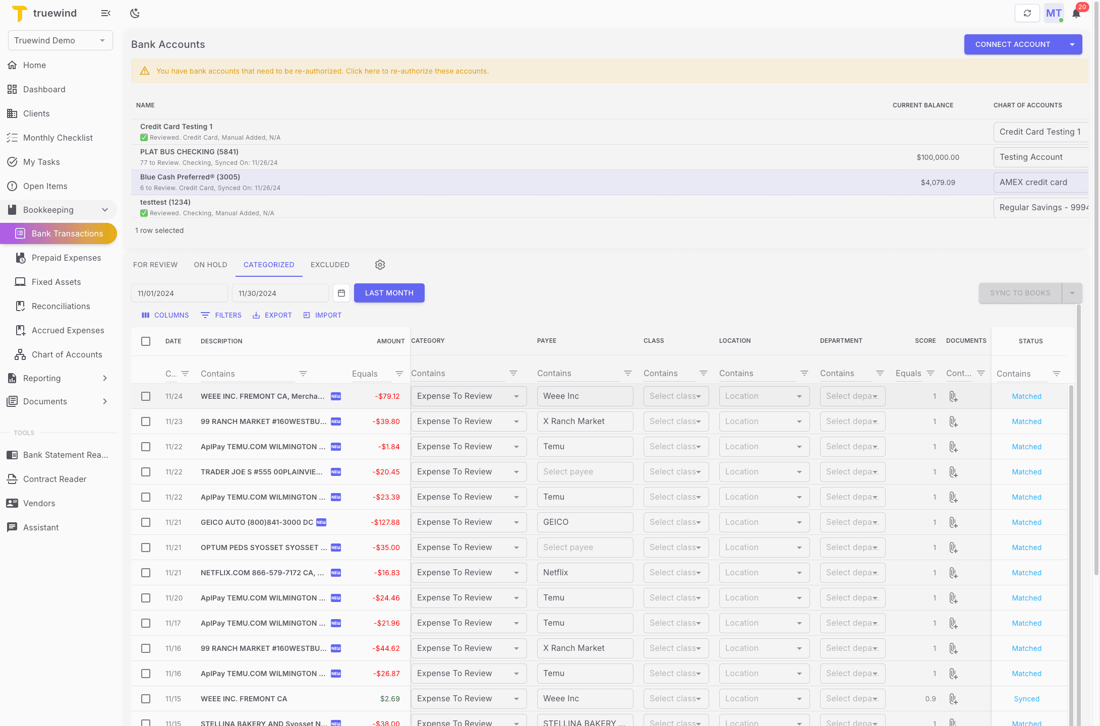 Screenshot showing #1 Expense/ Deposit