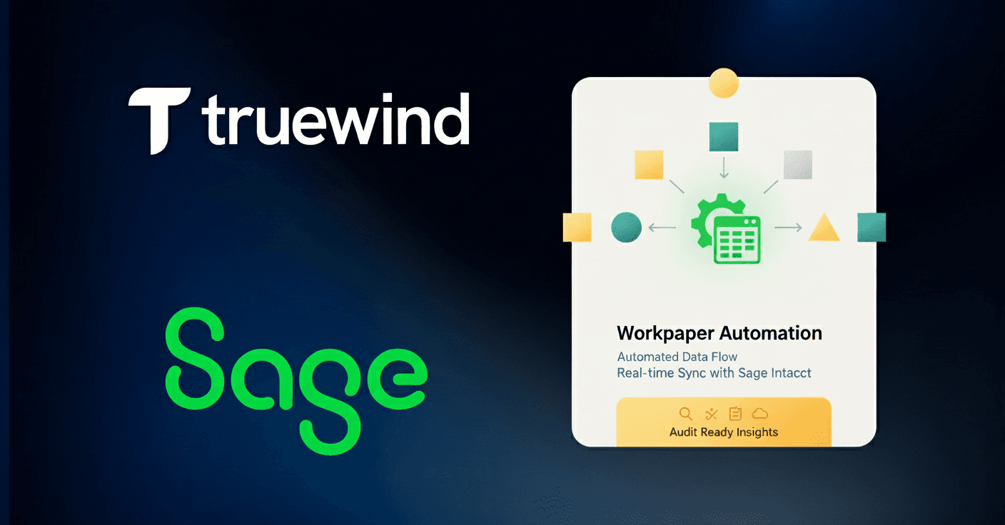 Truewind and Sage workpaper automation illustration