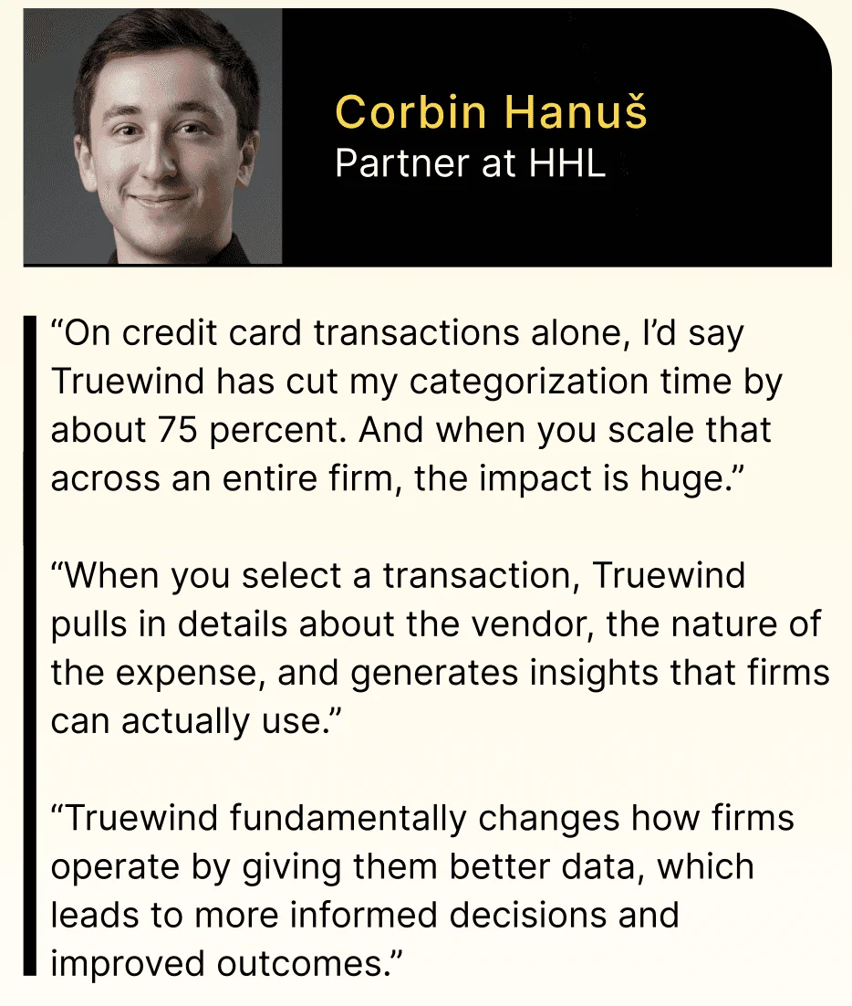 By streamlining reconciliation and categorization workflows, Truewind helps HHL reduce review cycles and improve accuracy
